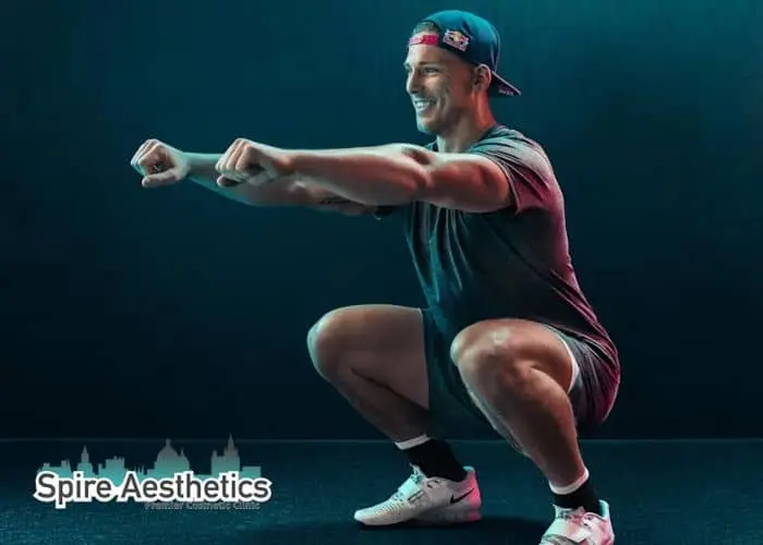 Image of man build leg muscle Corby through exercise