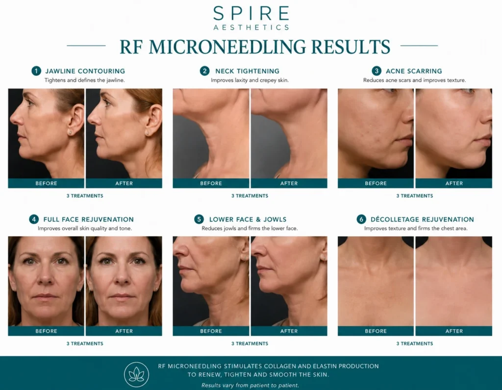 RF Microneedling Skin tightening Corby results